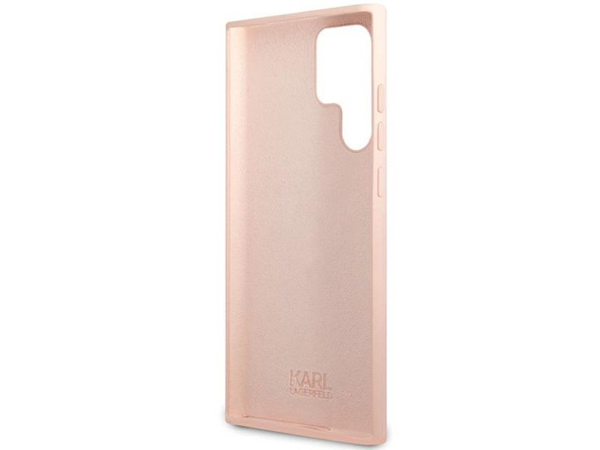 Capa de silicone Karl Lagerfeld Choupette com alfinete de metal para Samsung Galaxy S23 Ultra - rosa