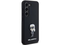 Capa de silicone Karl Lagerfeld Ikonik com pino metálico para Samsung Galaxy S23 - preta Capa de silicone Karl Lagerfeld Ikonik com pino metálico para Samsung Galaxy S23 - preta