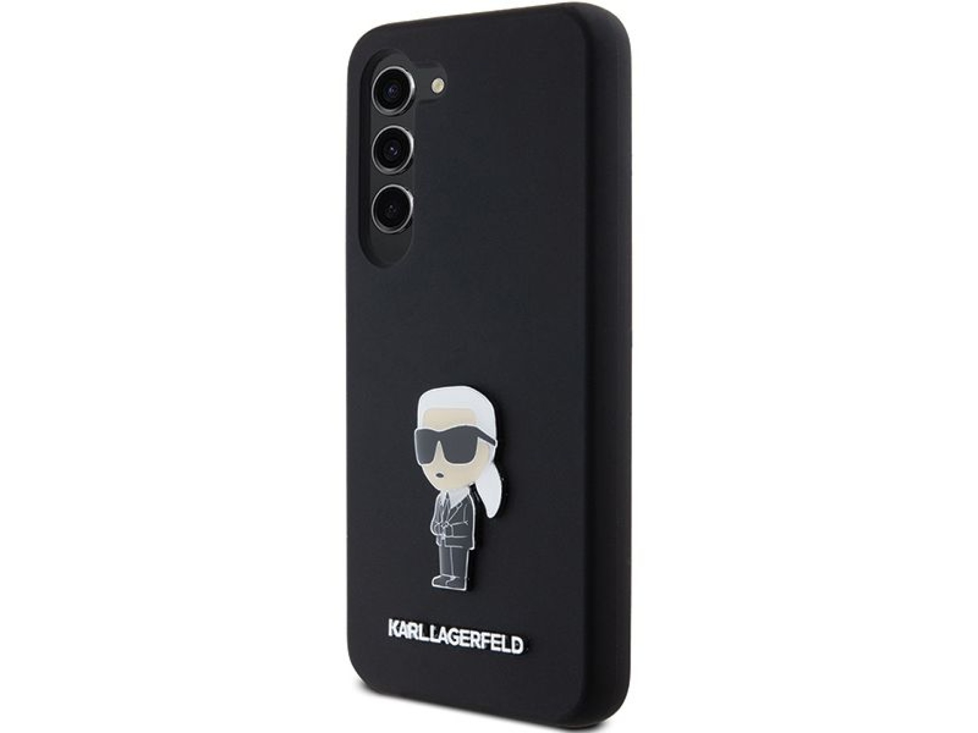 Funda de silicona Karl Lagerfeld Ikonik con pin metálico para Samsung Galaxy S23+ - negra