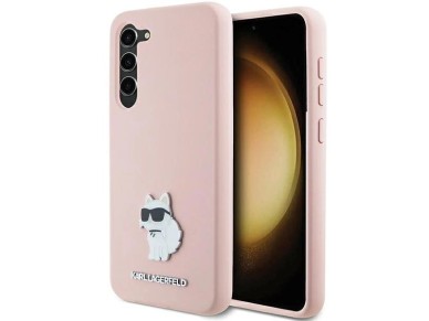 Karl Lagerfeld Silicone Choupette Metal Pin case for Samsung Galaxy S23+ - pink Karl Lagerfeld Silicone Choupette Metal Pin case for Samsung Galaxy S23+ - pink