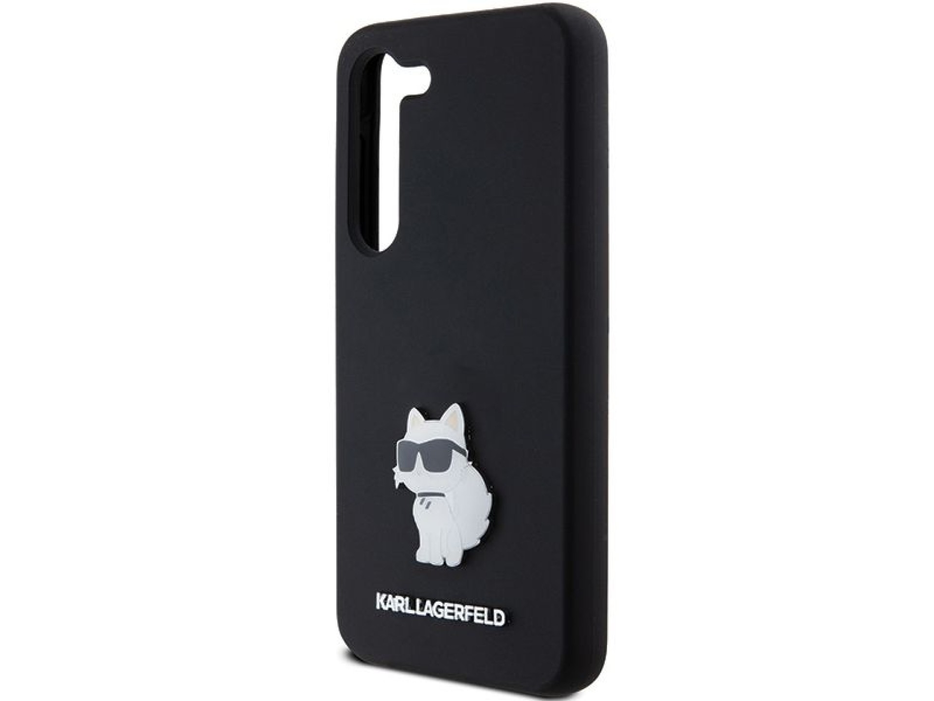Karl Lagerfeld Silicone Choupette Metal Pin case for Samsung Galaxy S23 - black