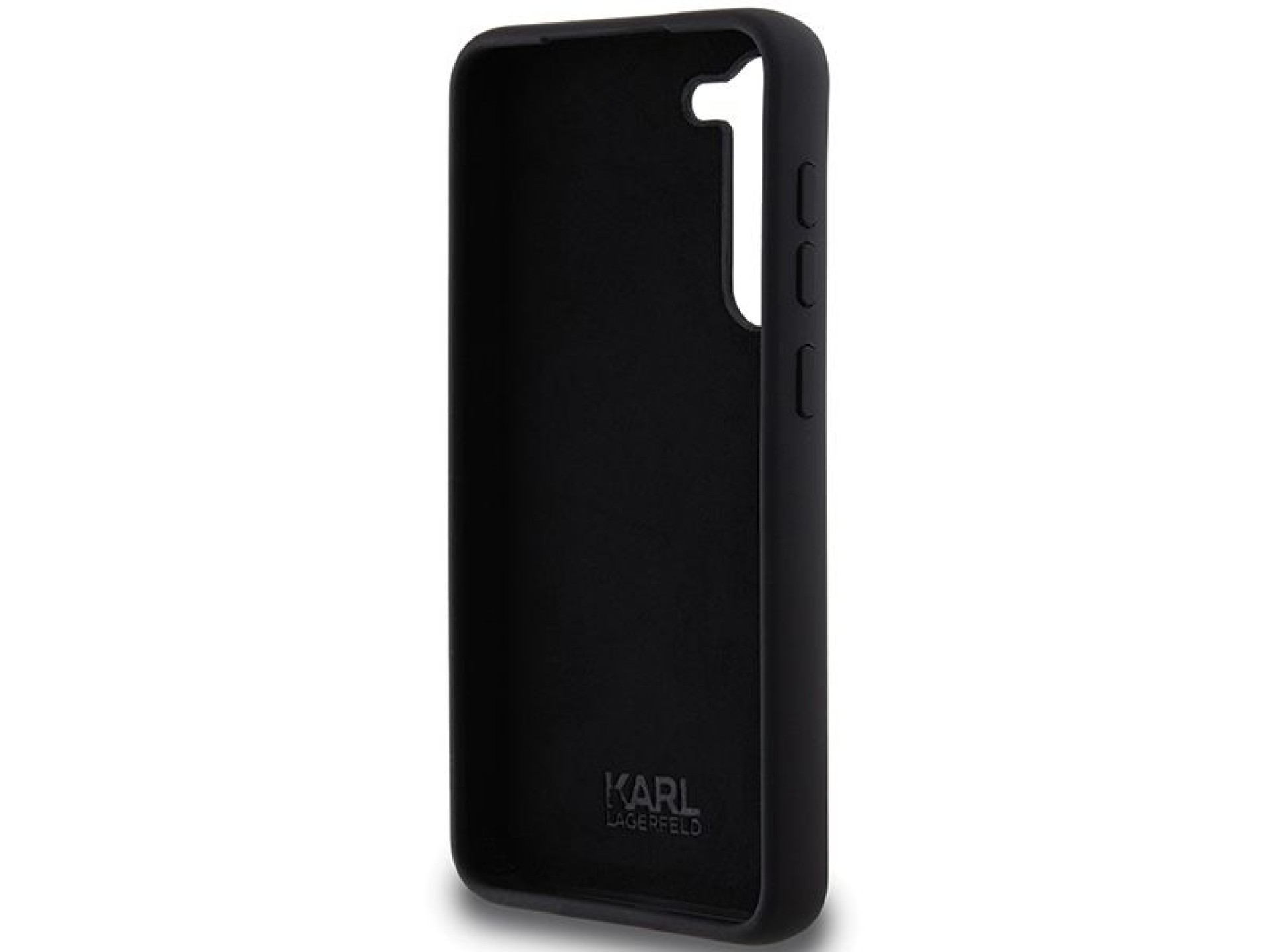Funda de silicona Karl Lagerfeld Choupette con pin metálico para Samsung Galaxy S23+ - negra