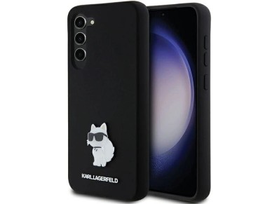 Funda de silicona Karl Lagerfeld Choupette con pin metálico para Samsung Galaxy S23+ - negra Funda de silicona Karl Lagerfeld Choupette con pin metálico para Samsung Galaxy S23+ - negra
