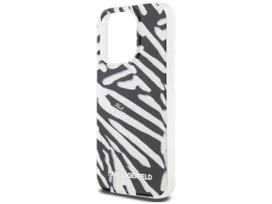 Karl Lagerfeld IML Zebra Pattern & Cord case for iPhone 15 Pro - black Karl Lagerfeld IML Zebra Pattern & Cord case for iPhone 15 Pro - black