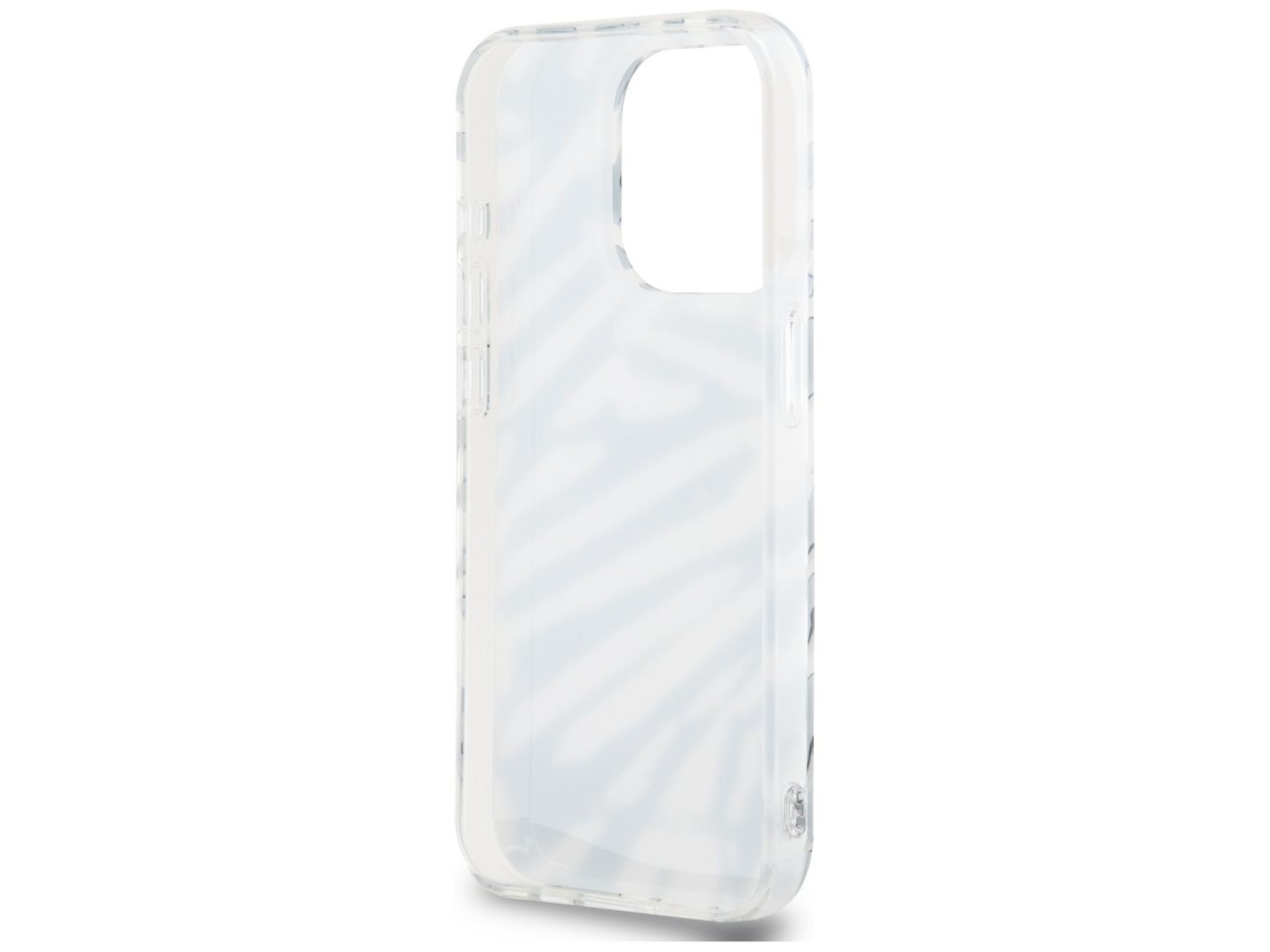 Capa Karl Lagerfeld IML com estampa de zebra e cordão para iPhone 15 Pro - preta