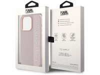 Capa Karl Lagerfeld Saffiano com strass e pingentes para iPhone 15 Pro - rosa Capa Karl Lagerfeld Saffiano com strass e pingentes para iPhone 15 Pro - rosa