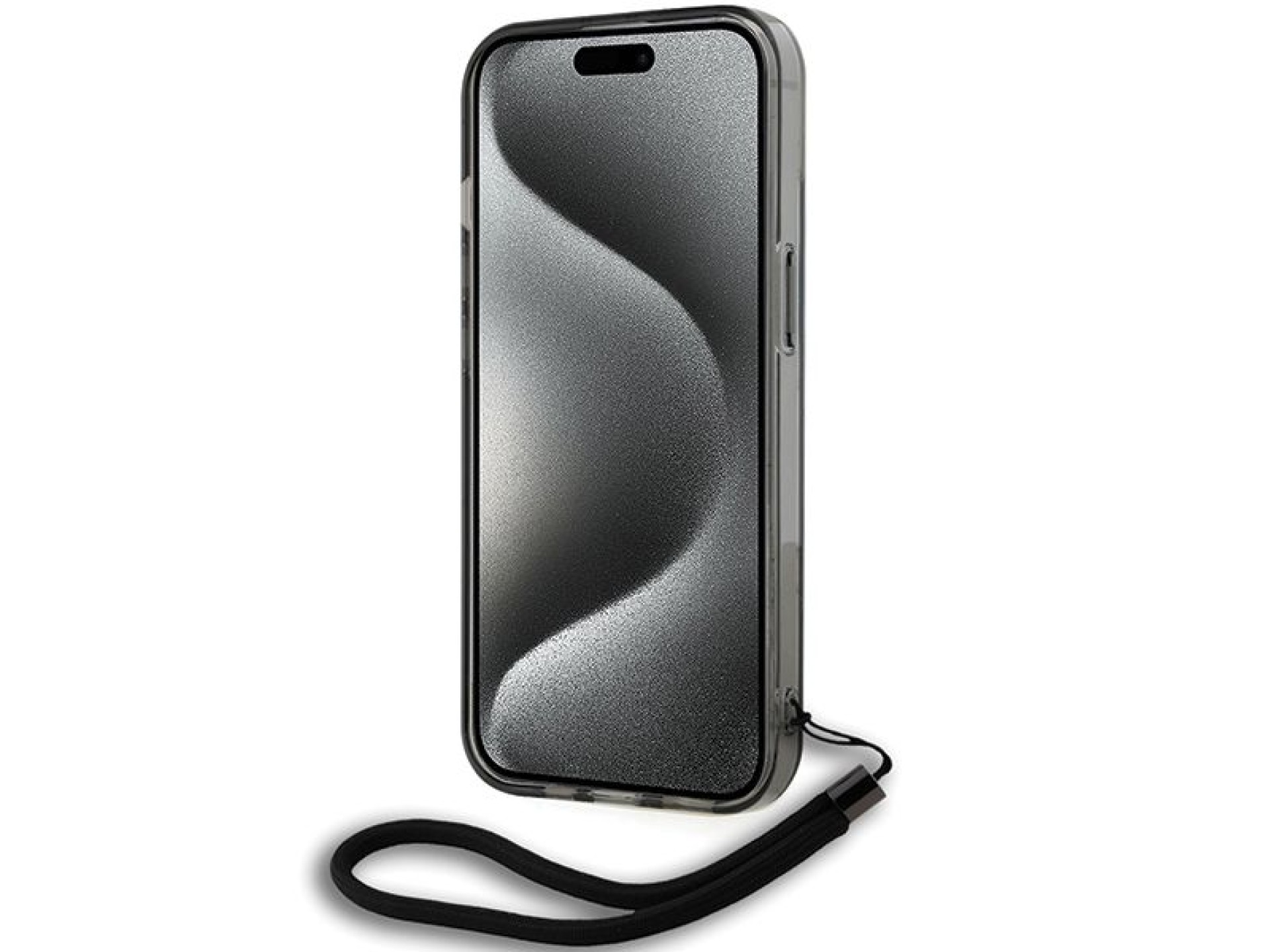 Funda Karl Lagerfeld IML Mono KL Pattern & Cord para iPhone 15 / 14 / 13 - negra