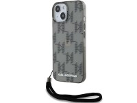 Funda Karl Lagerfeld IML Mono KL Pattern & Cord para iPhone 15 / 14 / 13 - negra Funda Karl Lagerfeld IML Mono KL Pattern & Cord para iPhone 15 / 14 / 13 - negra