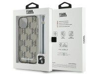 Funda Karl Lagerfeld IML Mono KL Pattern & Cord para iPhone 15 / 14 / 13 - negra Funda Karl Lagerfeld IML Mono KL Pattern & Cord para iPhone 15 / 14 / 13 - negra