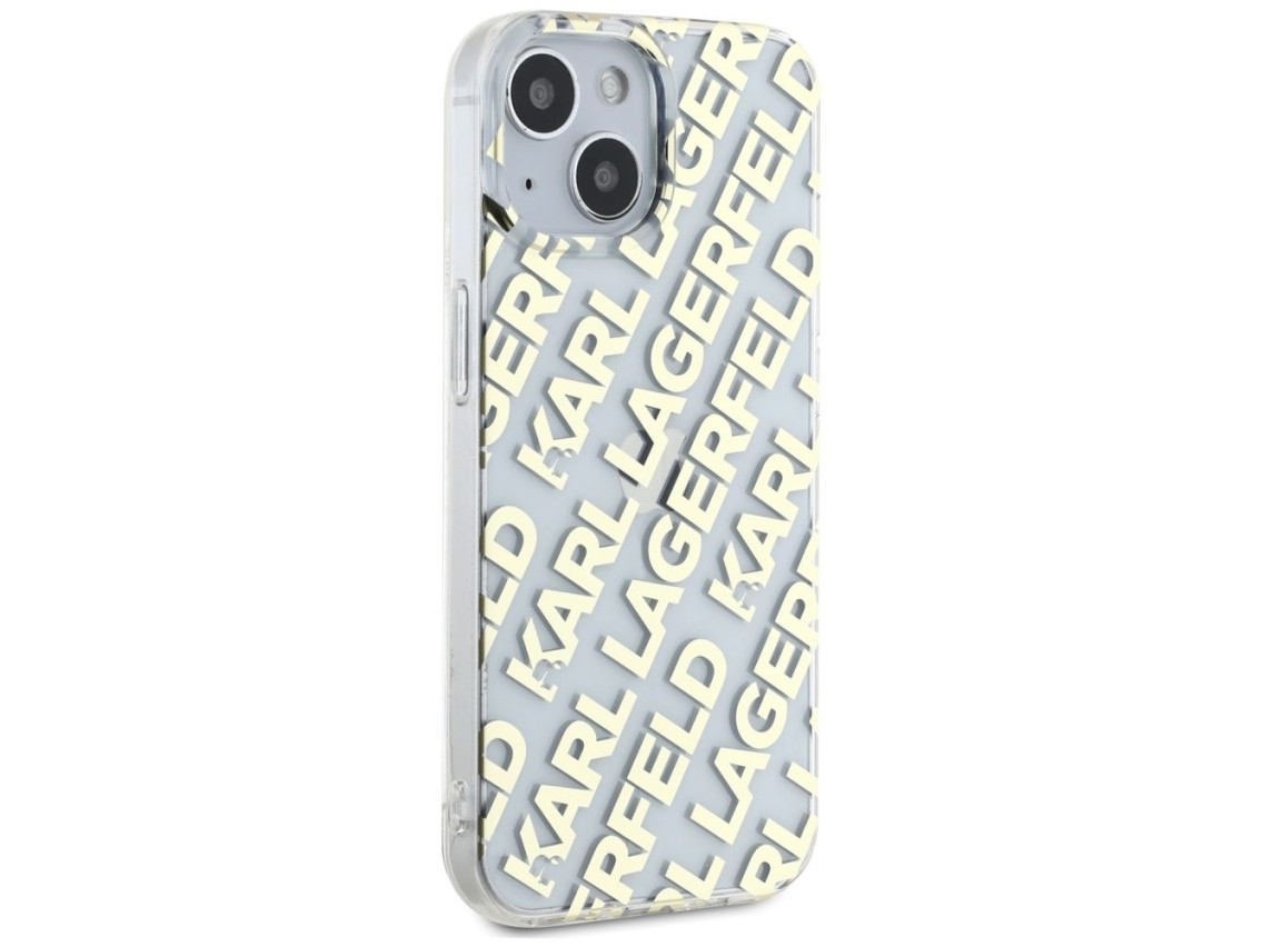 Funda Karl Lagerfeld IML Fullover Logo para iPhone 15 / 14 / 13 - dorada