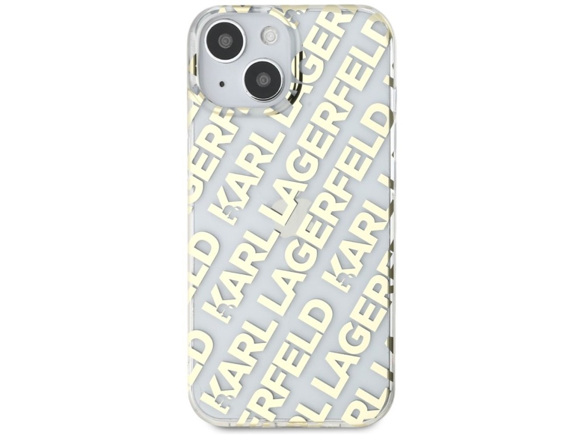 Funda Karl Lagerfeld IML Fullover Logo para iPhone 15 / 14 / 13 - dorada