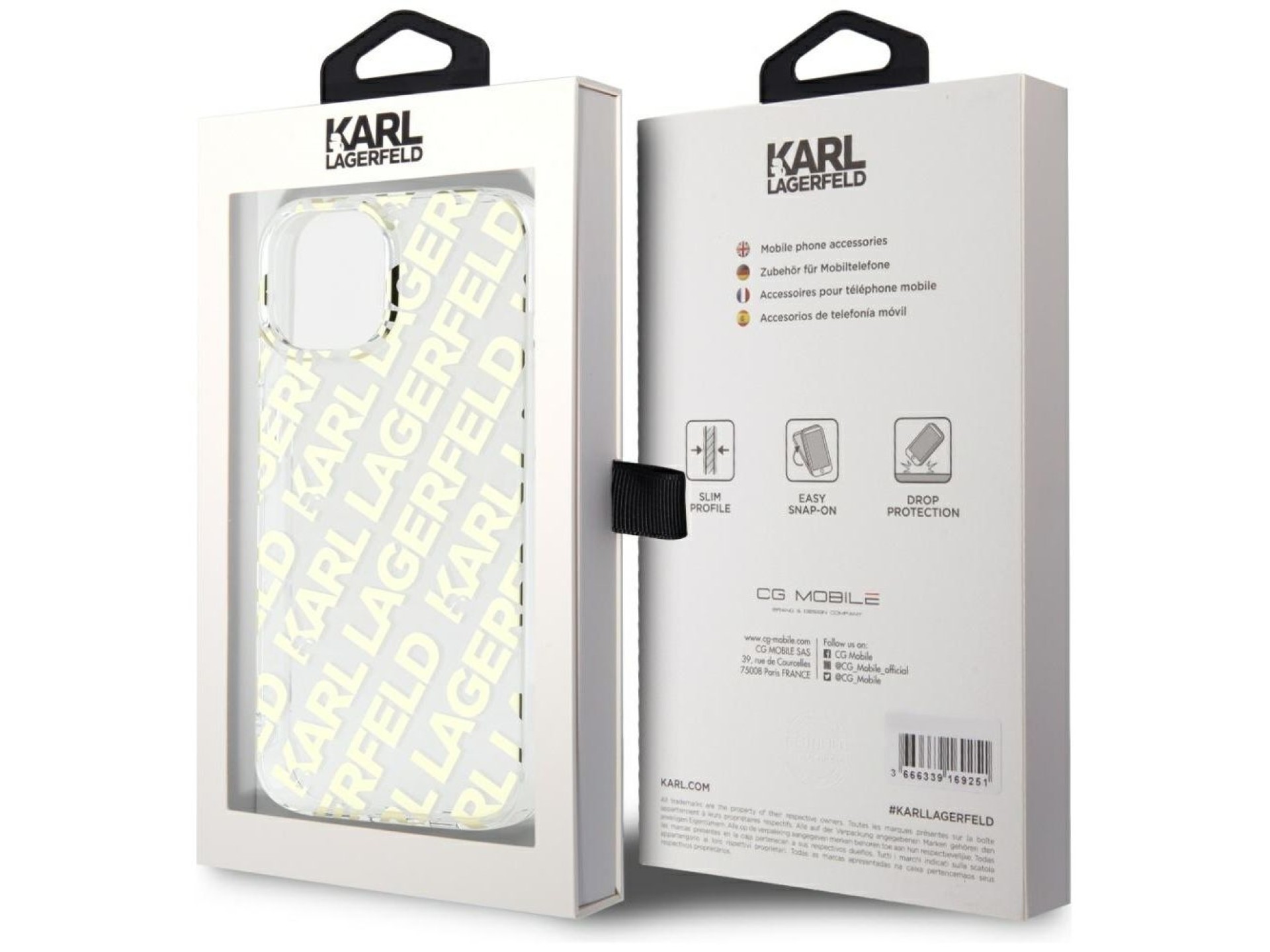 Funda Karl Lagerfeld IML Fullover Logo para iPhone 15 / 14 / 13 - dorada