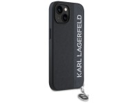 Karl Lagerfeld Saffiano Rhinestones & Charm case for iPhone 15 / 14 / 13 - black Karl Lagerfeld Saffiano Rhinestones & Charm case for iPhone 15 / 14 / 13 - black