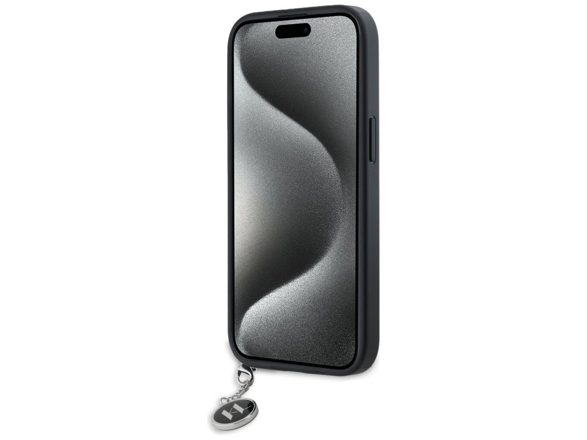 Karl Lagerfeld Saffiano Rhinestones & Charm case for iPhone 15 / 14 / 13 - black