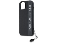 Karl Lagerfeld Saffiano Rhinestones & Charm case for iPhone 15 / 14 / 13 - black Karl Lagerfeld Saffiano Rhinestones & Charm case for iPhone 15 / 14 / 13 - black