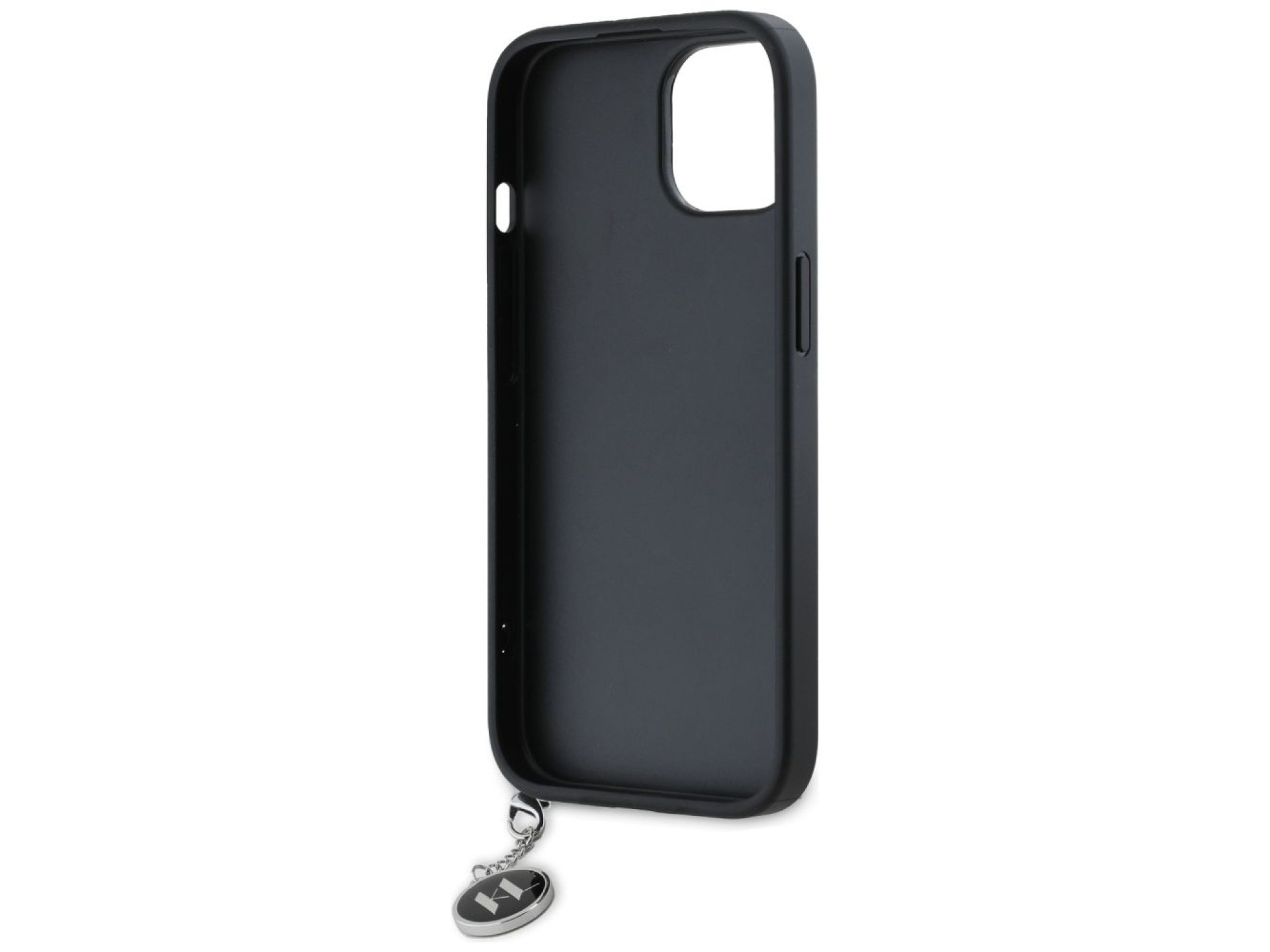 Karl Lagerfeld Saffiano Rhinestones & Charm case for iPhone 15 / 14 / 13 - black