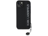 Karl Lagerfeld Saffiano Rhinestones & Charm case for iPhone 15 / 14 / 13 - black Karl Lagerfeld Saffiano Rhinestones & Charm case for iPhone 15 / 14 / 13 - black