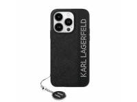Karl Lagerfeld Saffiano Rhinestones & Charm case for iPhone 15 / 14 / 13 - black Karl Lagerfeld Saffiano Rhinestones & Charm case for iPhone 15 / 14 / 13 - black