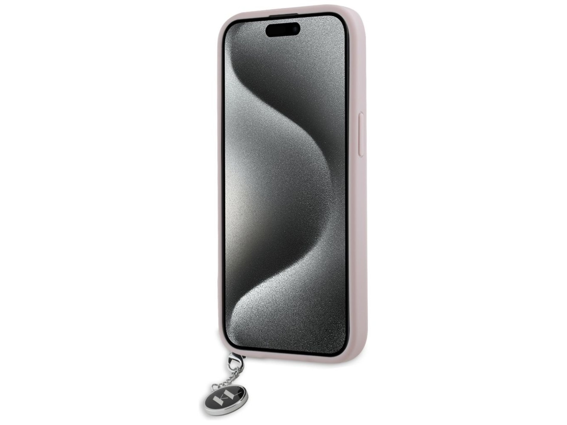 Karl Lagerfeld Saffiano Rhinestones & Charm case for iPhone 15 / 14 / 13 - pink