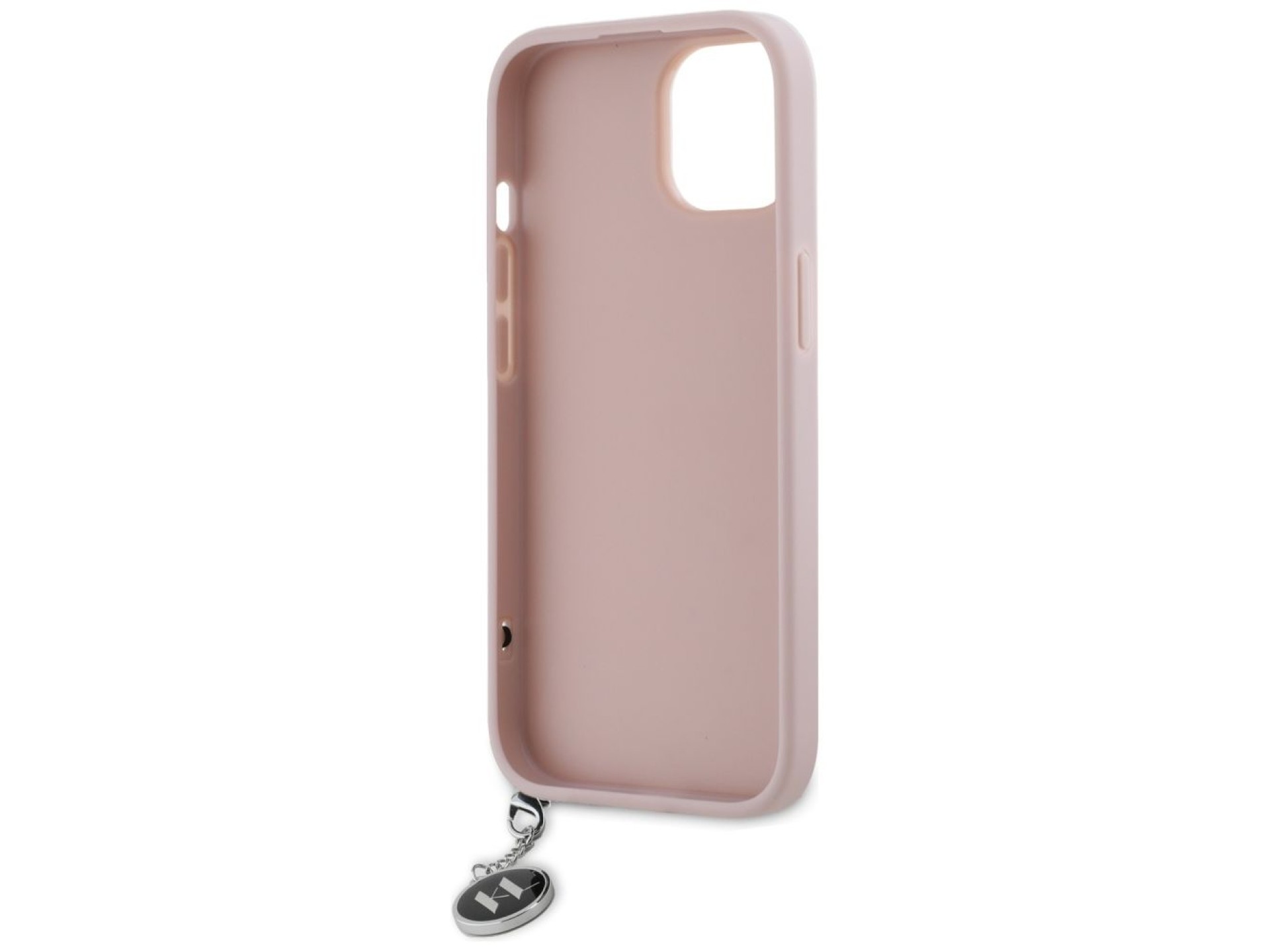 Karl Lagerfeld Saffiano Rhinestones & Charm case for iPhone 15 / 14 / 13 - pink