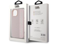 Karl Lagerfeld Saffiano Rhinestones & Charm case for iPhone 15 / 14 / 13 - pink Karl Lagerfeld Saffiano Rhinestones & Charm case for iPhone 15 / 14 / 13 - pink