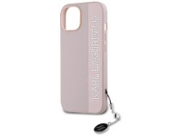 Karl Lagerfeld Saffiano Rhinestones & Charm case for iPhone 15 / 14 / 13 - pink Karl Lagerfeld Saffiano Rhinestones & Charm case for iPhone 15 / 14 / 13 - pink