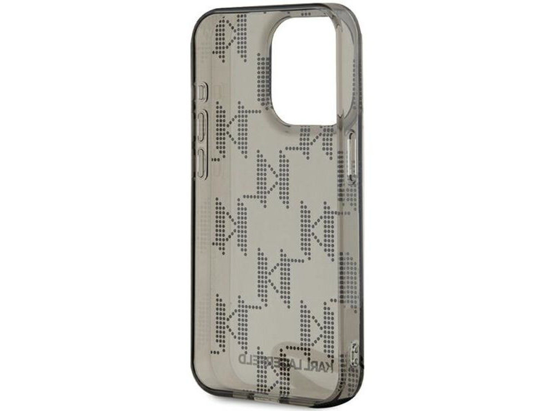 Karl Lagerfeld IML Mono KL Pattern & Cord case for iPhone 15 Pro Max - black