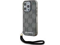 Karl Lagerfeld IML Mono KL Pattern & Cord case for iPhone 15 Pro Max - black