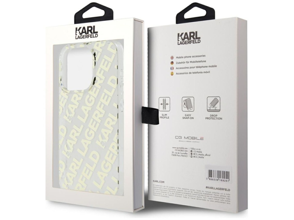 Karl Lagerfeld IML Fullover Logo case for iPhone 15 Pro Max - gold