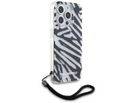Capa Karl Lagerfeld IML com estampa de zebra e cord�o para iPhone 15 Pro Max - preta