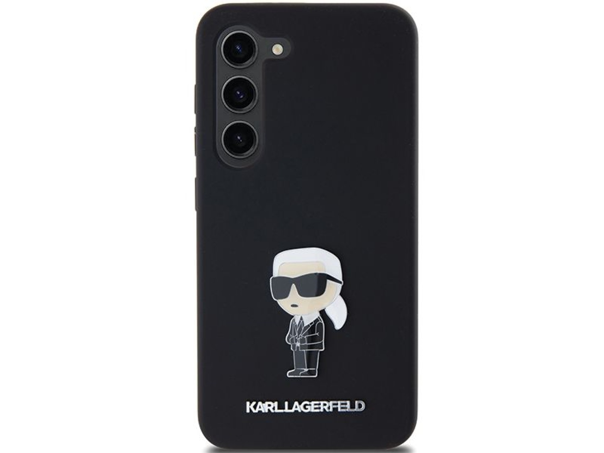 Capa de silicone Karl Lagerfeld Ikonik com pino metálico para Samsung Galaxy S24+ - preta