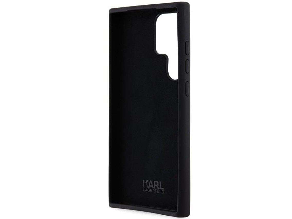 Karl Lagerfeld Silicone Choupette Metal Pin case for Samsung Galaxy S24 Ultra - black