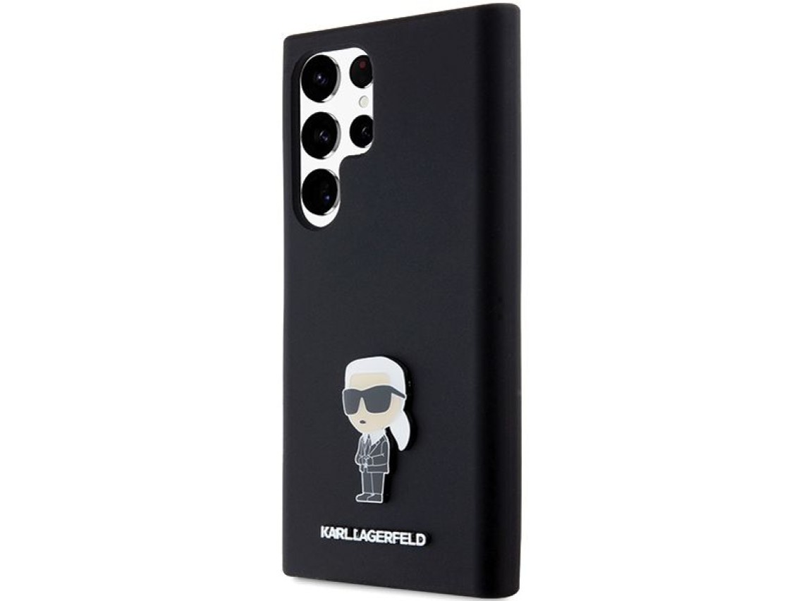 Funda de silicona Karl Lagerfeld Ikonik con pin met�lico para Samsung Galaxy S24 Ultra - negra