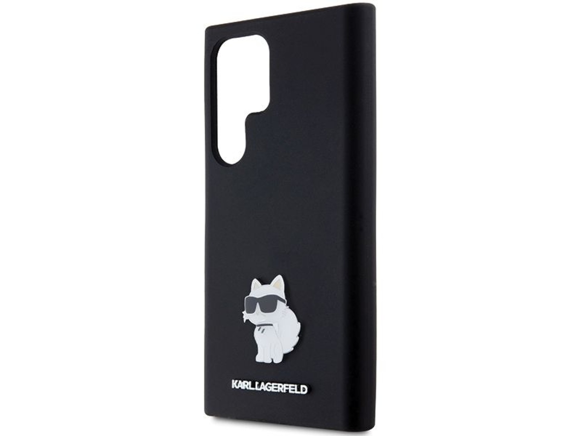Karl Lagerfeld Silicone Choupette Metal Pin case for Samsung Galaxy S24 Ultra - black