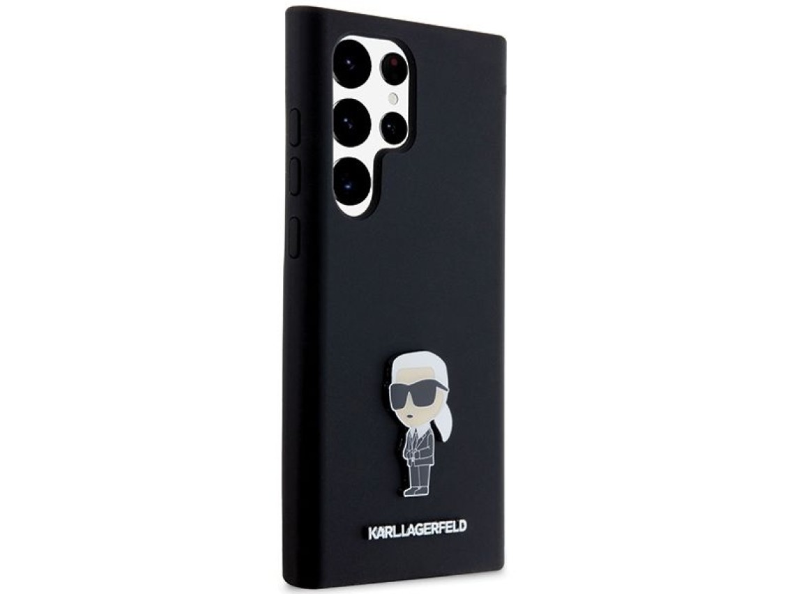 Funda de silicona Karl Lagerfeld Ikonik con pin met�lico para Samsung Galaxy S24 Ultra - negra