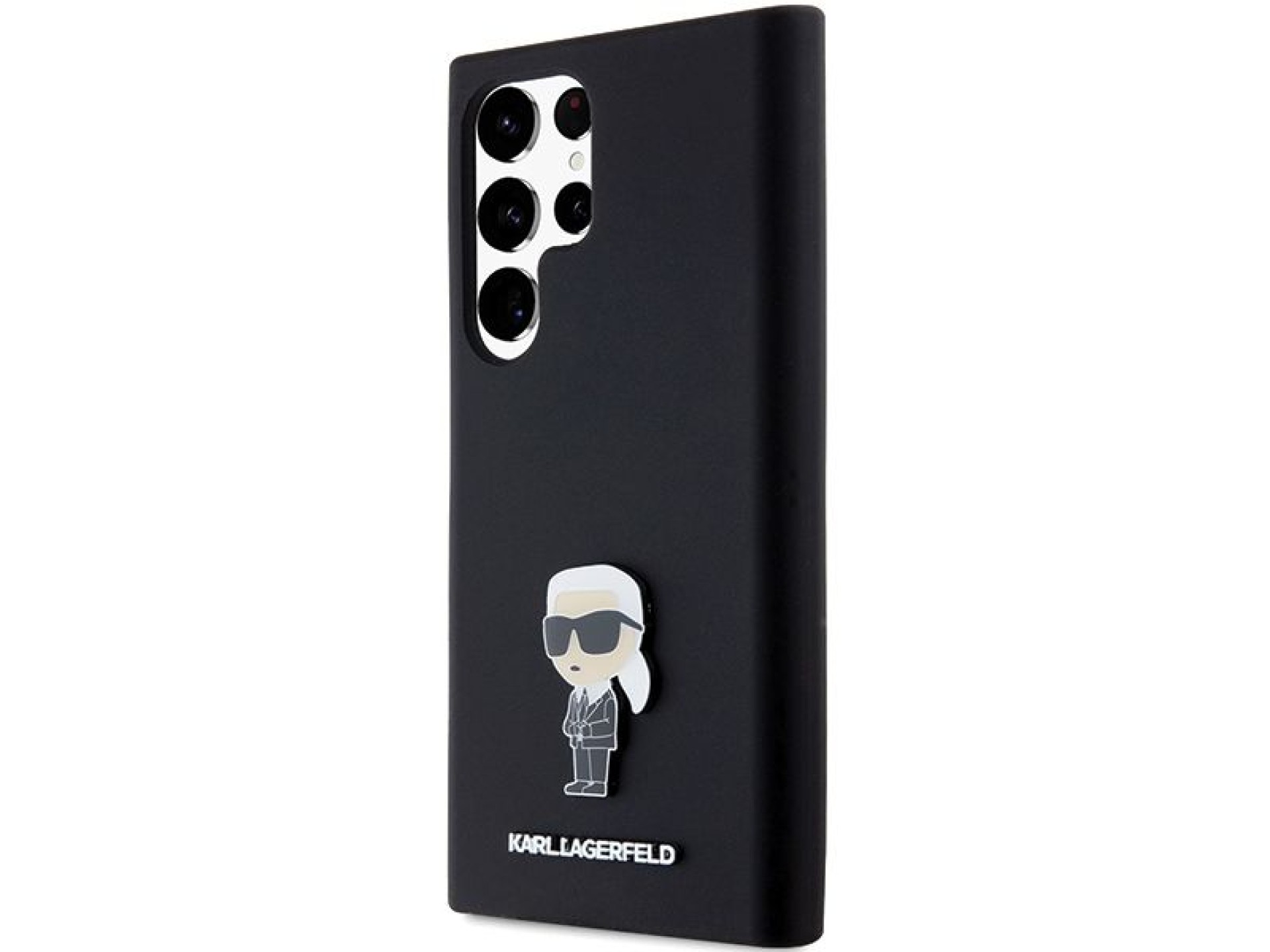 Funda de silicona Karl Lagerfeld Ikonik con pin metálico para Samsung Galaxy S24 Ultra - negra
