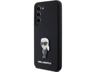 Karl Lagerfeld Silicone Ikonik Metal Pin case for Samsung Galaxy S24 - black Karl Lagerfeld Silicone Ikonik Metal Pin case for Samsung Galaxy S24 - black