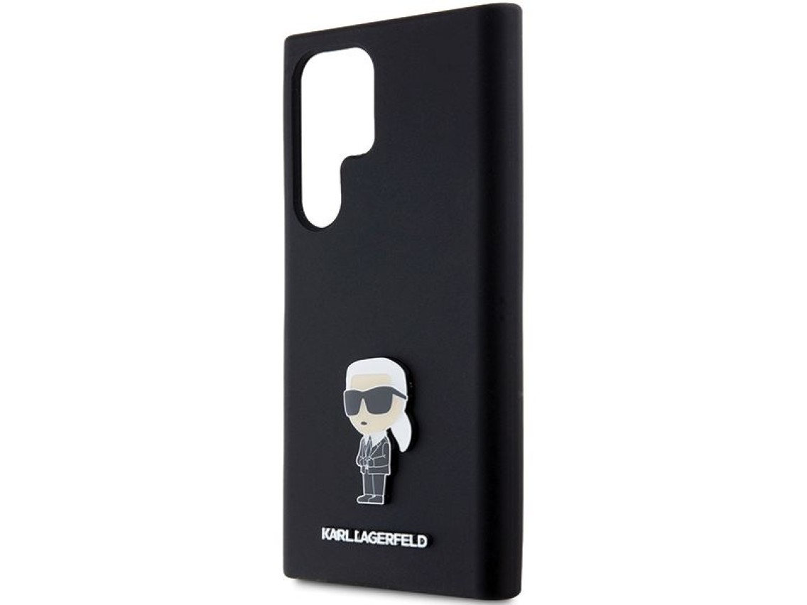 Funda de silicona Karl Lagerfeld Ikonik con pin met�lico para Samsung Galaxy S24 Ultra - negra