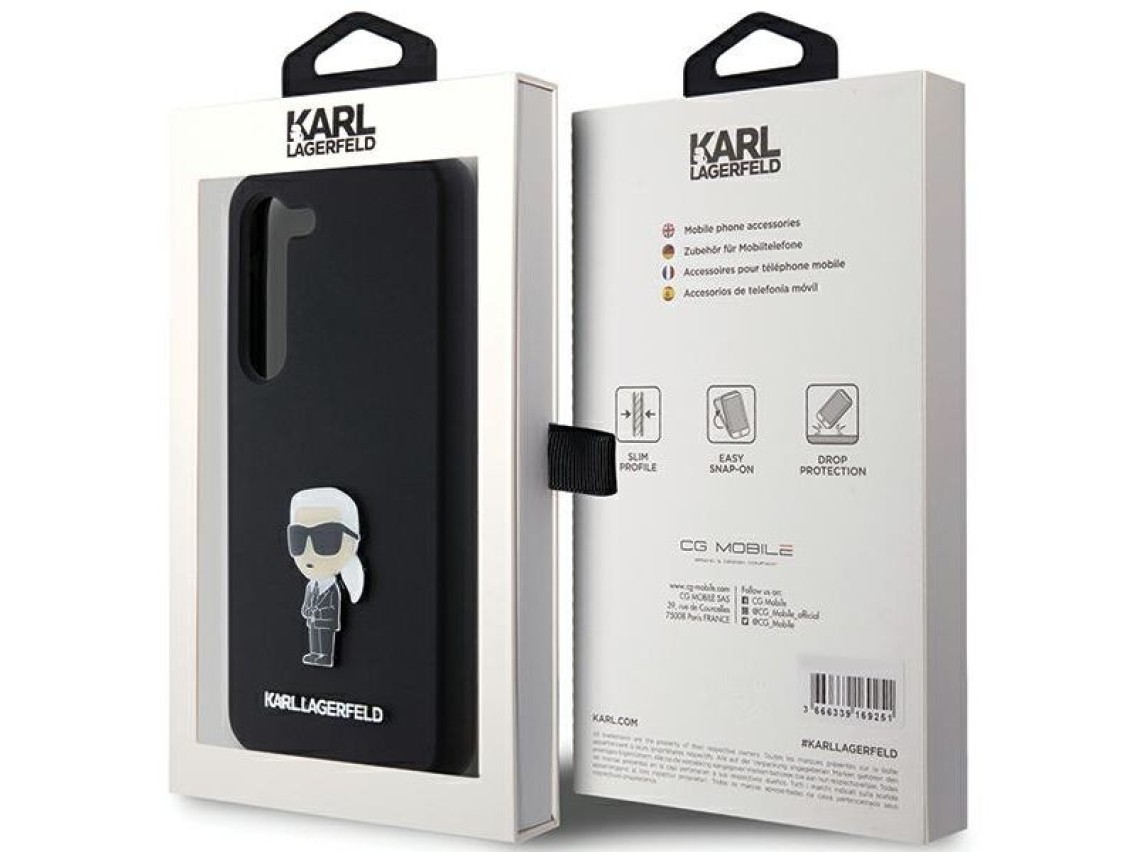 Karl Lagerfeld Silicone Ikonik Metal Pin case for Samsung Galaxy S24 - black