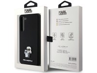 Funda de silicona Karl&Choupette con pin met�lico de Karl Lagerfeld para Samsung Galaxy S24+ - negra