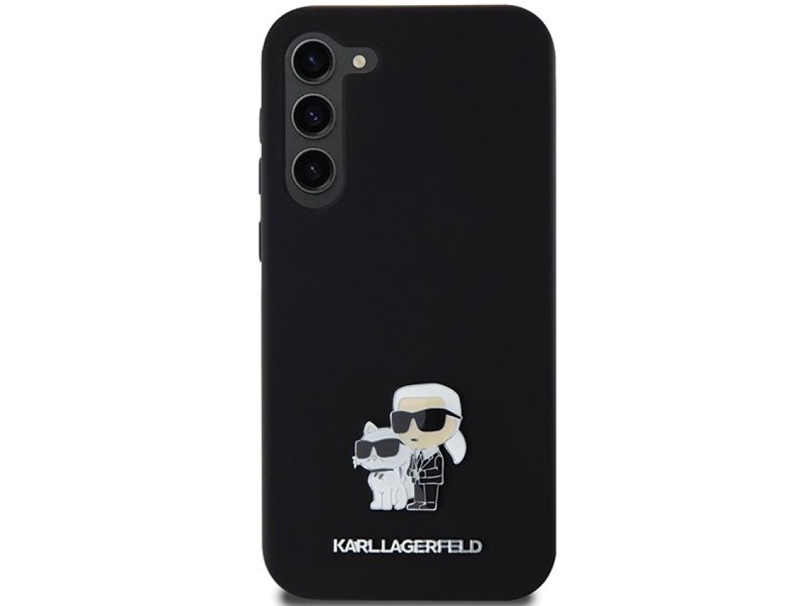Funda de silicona Karl&Choupette con pin met�lico de Karl Lagerfeld para Samsung Galaxy S24+ - negra