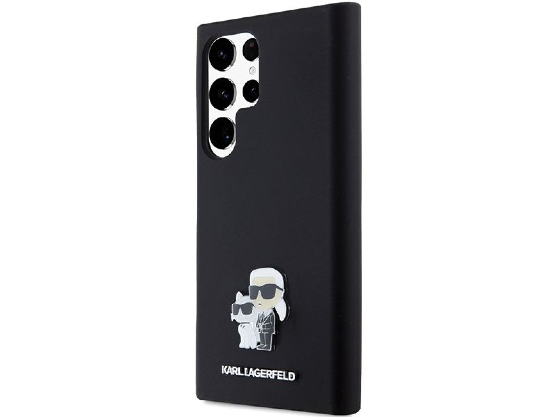 Capa de silicone Karl Lagerfeld Karl&Choupette com pino de metal para Samsung Galaxy S24 Ultra - pre