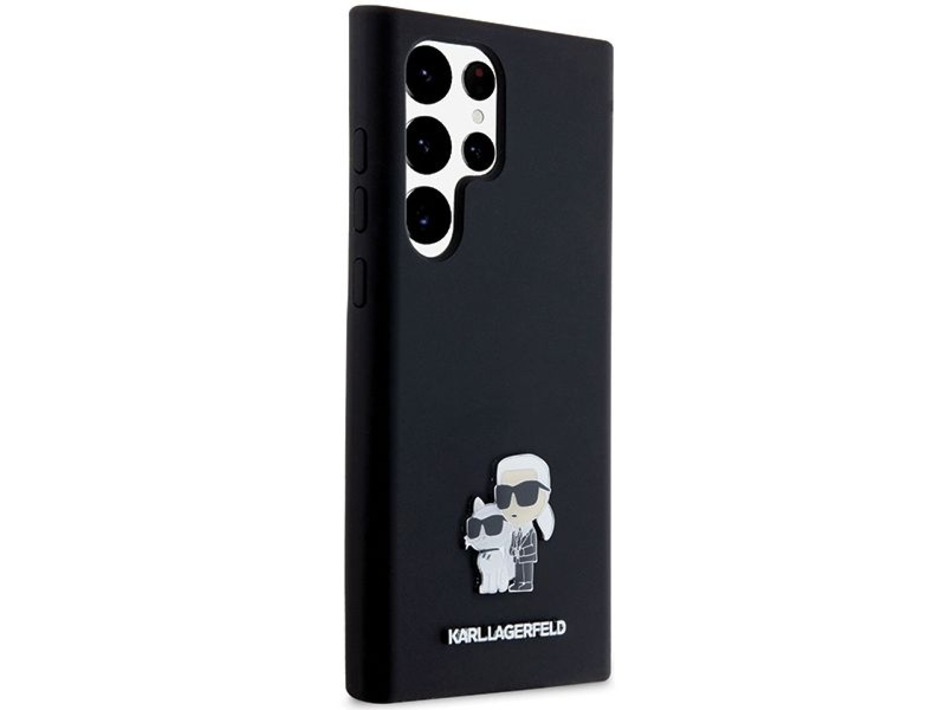 Capa de silicone Karl Lagerfeld Karl&Choupette com pino de metal para Samsung Galaxy S24 Ultra - pre