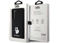 Funda de silicona Karl Lagerfeld Choupette con pasador metálico para Samsung Galaxy S24+ - negra Funda de silicona Karl Lagerfeld Choupette con pasador metálico para Samsung Galaxy S24+ - negra