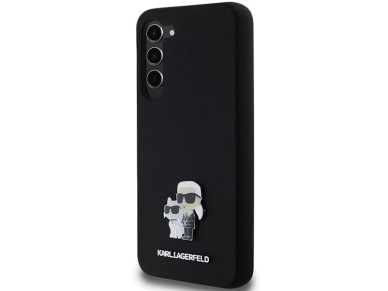 Karl Lagerfeld Silicone Karl&Choupette Metal Pin case for Samsung Galaxy S24+ - black