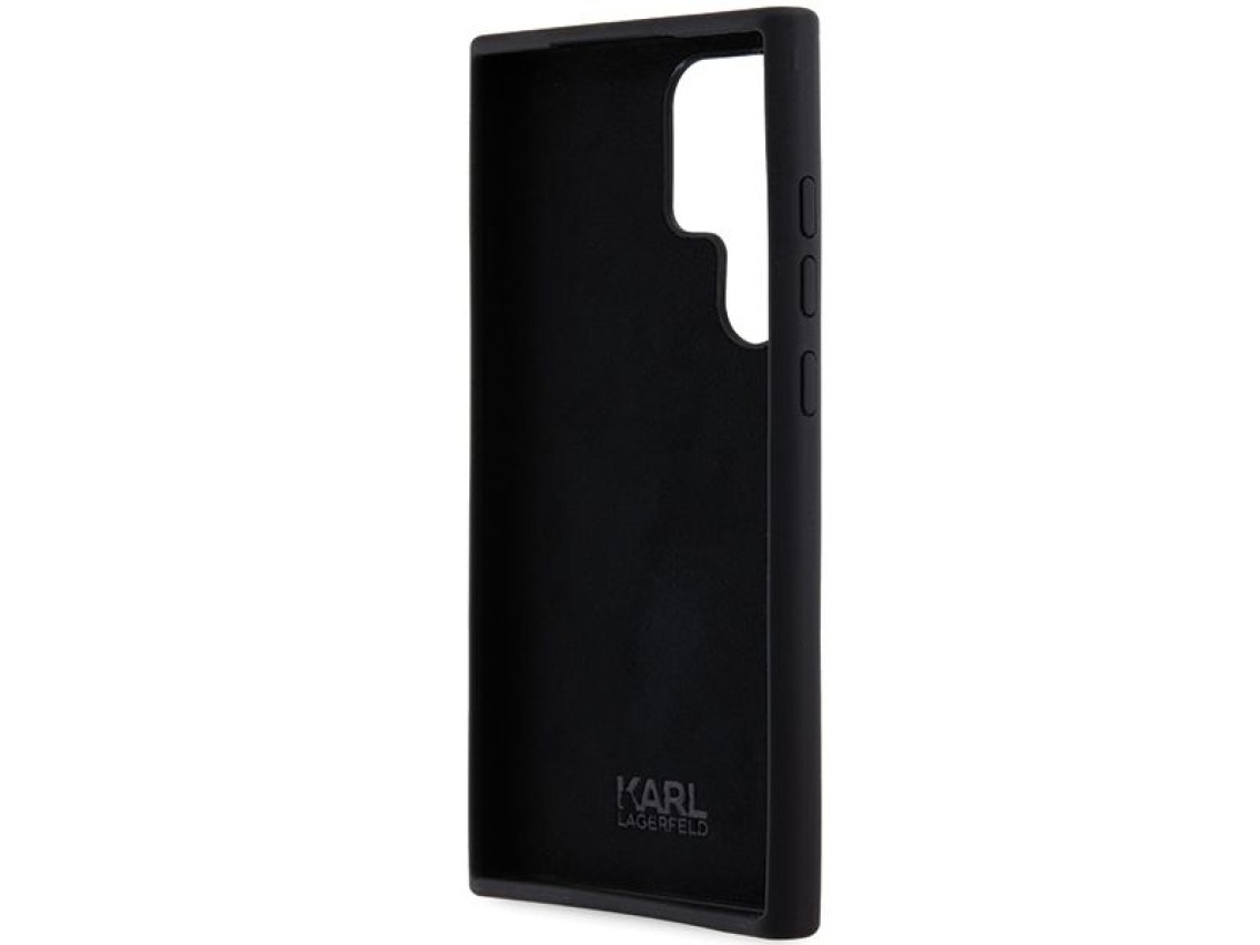 Capa de silicone Karl Lagerfeld Karl&Choupette com pino de metal para Samsung Galaxy S24 Ultra - pre