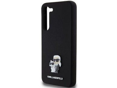 Karl Lagerfeld Silicone Karl&Choupette Metal Pin case for Samsung Galaxy S24+ - black