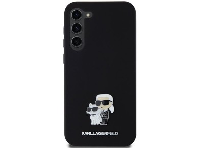 Karl Lagerfeld Silicone Karl&Choupette Metal Pin case for Samsung Galaxy S24+ - black