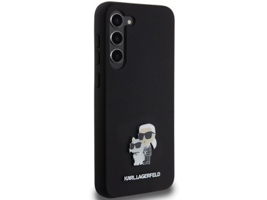 Karl Lagerfeld Silicone Karl&Choupette Metal Pin case for Samsung Galaxy S24+ - black