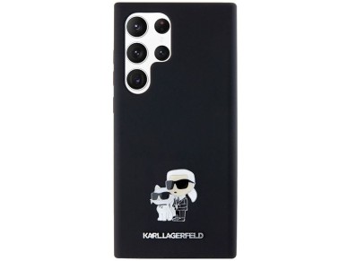 Karl Lagerfeld Silicone Karl&Choupette Metal Pin case for Samsung Galaxy S24 Ultra - black Karl Lagerfeld Silicone Karl&Choupette Metal Pin case for Samsung Galaxy S24 Ultra - black